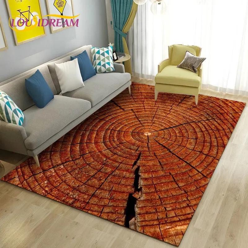 3D Ahşap Tahıl Desen Alan Kilim, Oturma Yatak Odası Kanepe Paspas Mutfak Dekorasyon için Halı Halı, Çocuk Kaymaz Zemin Mat Oyna