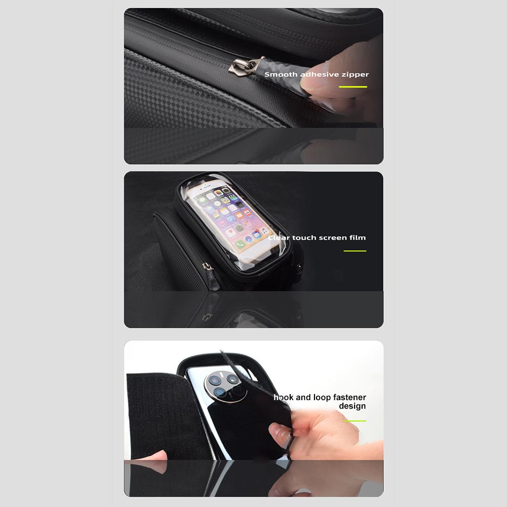 Bike Frame Bag Fit Smartphone Below 7 Inch Bike Phone Front Frame Bag Touch Screen Bike Cell Phone Holder Cycling Accessories