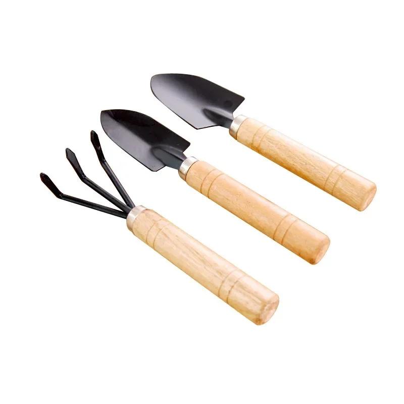 3PCS Kids Gardening Tools Kit Plastic/Wooden Safe Gardening Tools Succulent Shovel Planting Flower Shovel Rake Safety Toy