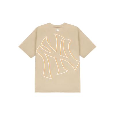 MLB New York Yankees Rücken Großes Logo Dopamin Lässig Locker Kurzarm T-Shirt Unisex T-Shirts Beige 3ATS33023-50BGS
