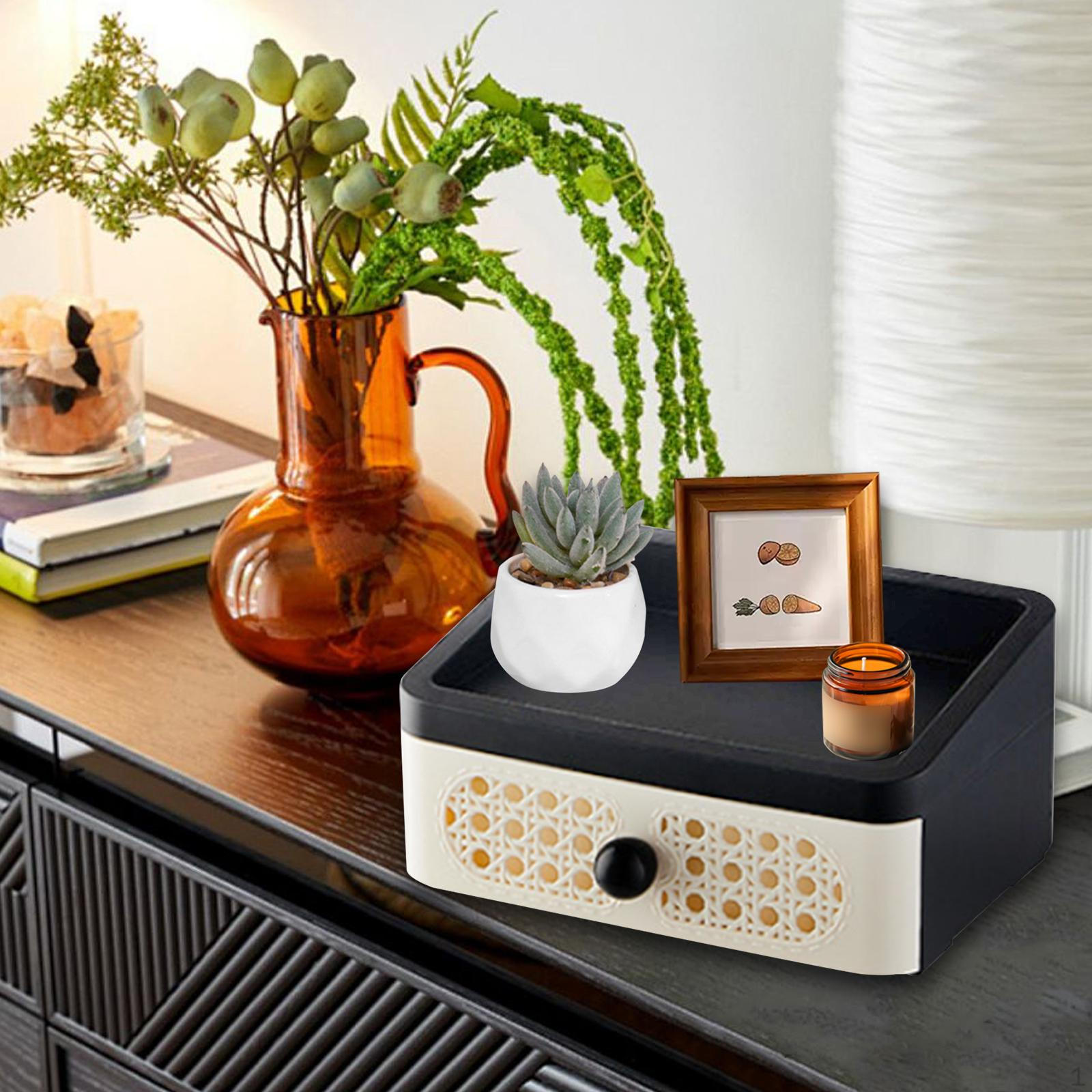 

Desk Drawer Organizer Decorative Makeup Toiletry Dresser Storage Box Cabinet 27.5x23x12.6cm