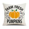 Simple Autumn Pillow Peach Velvet Linen Printed Pumpkin Harvest Pillow Cover Home Cushion Cover