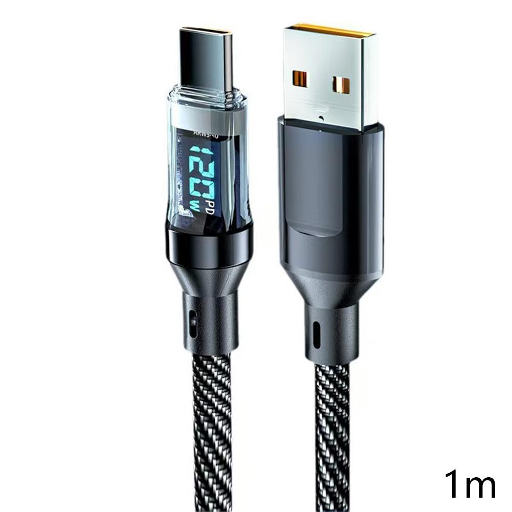 

120 Вт USB Type C кабель для Huawei Honor Xiaomi Samsung Super Charge Быстрая зарядка USB C зарядное устройство кабель для передачи данных провод 2/1,5/1 м USB-Typec-1m