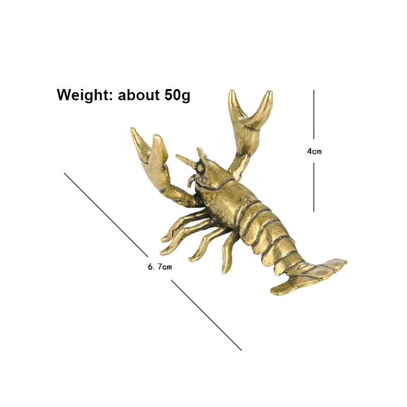Solid Brass Crayfish Ornament Vintage Animal Pen Holder Desktop Decorations Crafts Collections Lobster Figurines Miniatures Pets