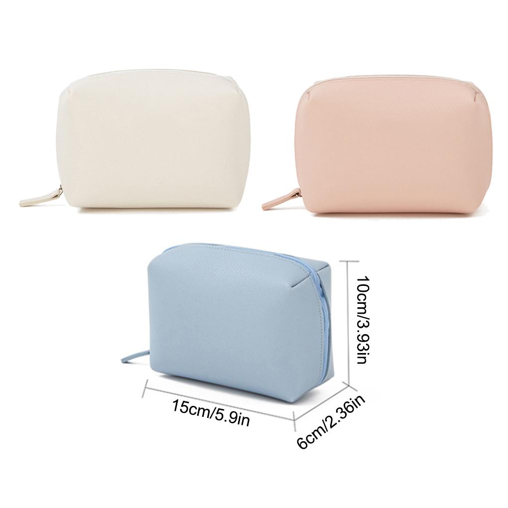 Personalized Ple Cosmetic Bag Portable Waterproof Multifunctional Handbag Fashion PU Solid Color Pouch Large Capacity