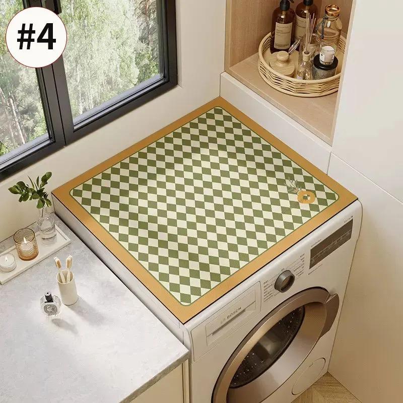 Washing Machine Dust Pad Cover Waterproof Oven Microwave Fridge Top Protector Mat Coffee Drain Pad Table Placemat Kitchen Rubber