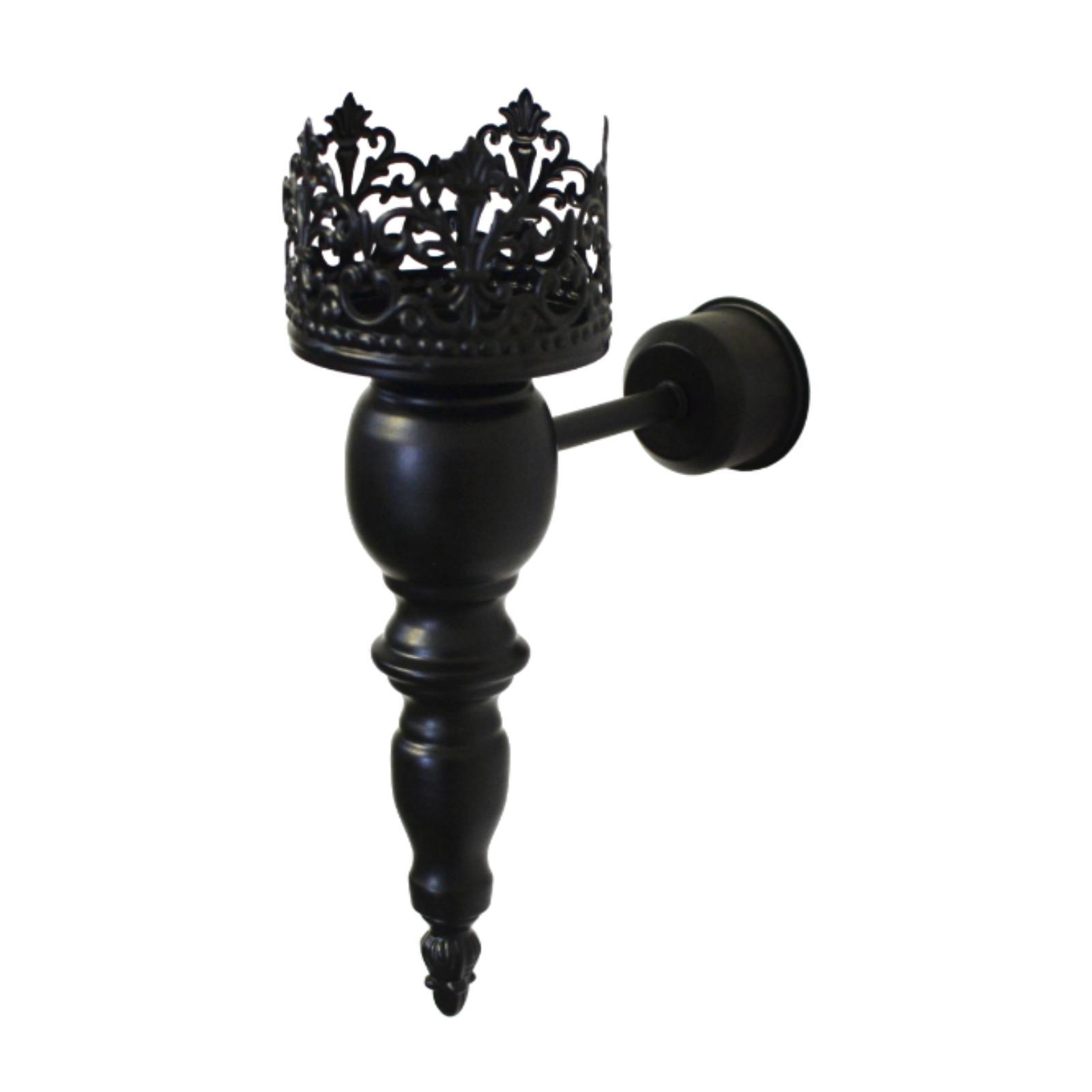 Настенный подсвечник, подставка для свечей, железный настенный подсвечник для каминных столбов, столовой, спальни, чайные свечи чёрный