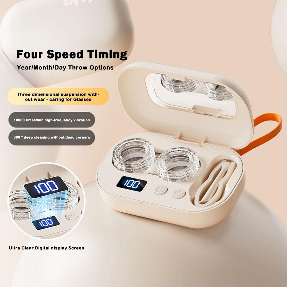 Ultrasonic Contact Lens Cleaning Machine  Fit Disposable Soft, Colored Lenses