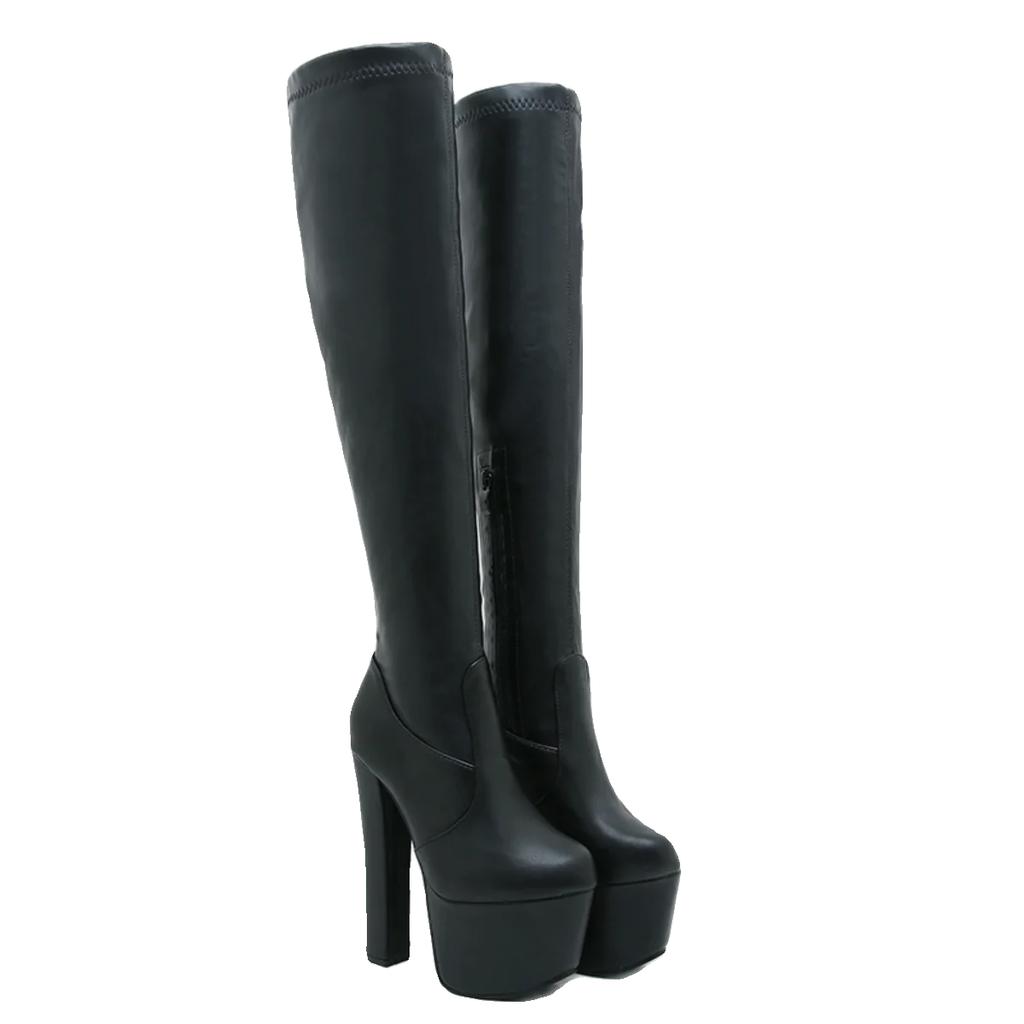 16CM Double Platform Super High Heels Women Over Knee high Boots Elegant Sexy Comfy Warm Women Shoes Winter Boots Good Quality