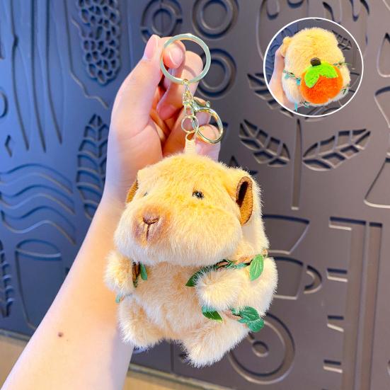 Keychain Pendant Plush Hamster Fruit Portable Compact Keychain Smooth Texture Backpack Design Key Chain