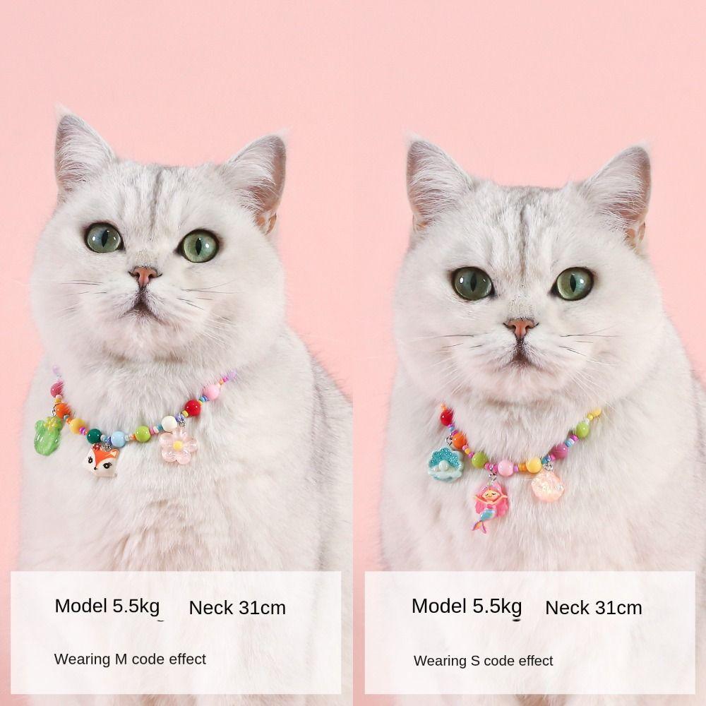 Cute Adjustable Cat Dog Pet Birthday Collar Dog Kitten Accessory Pet Colored Bead Pendant Pet Collar Cat Dog