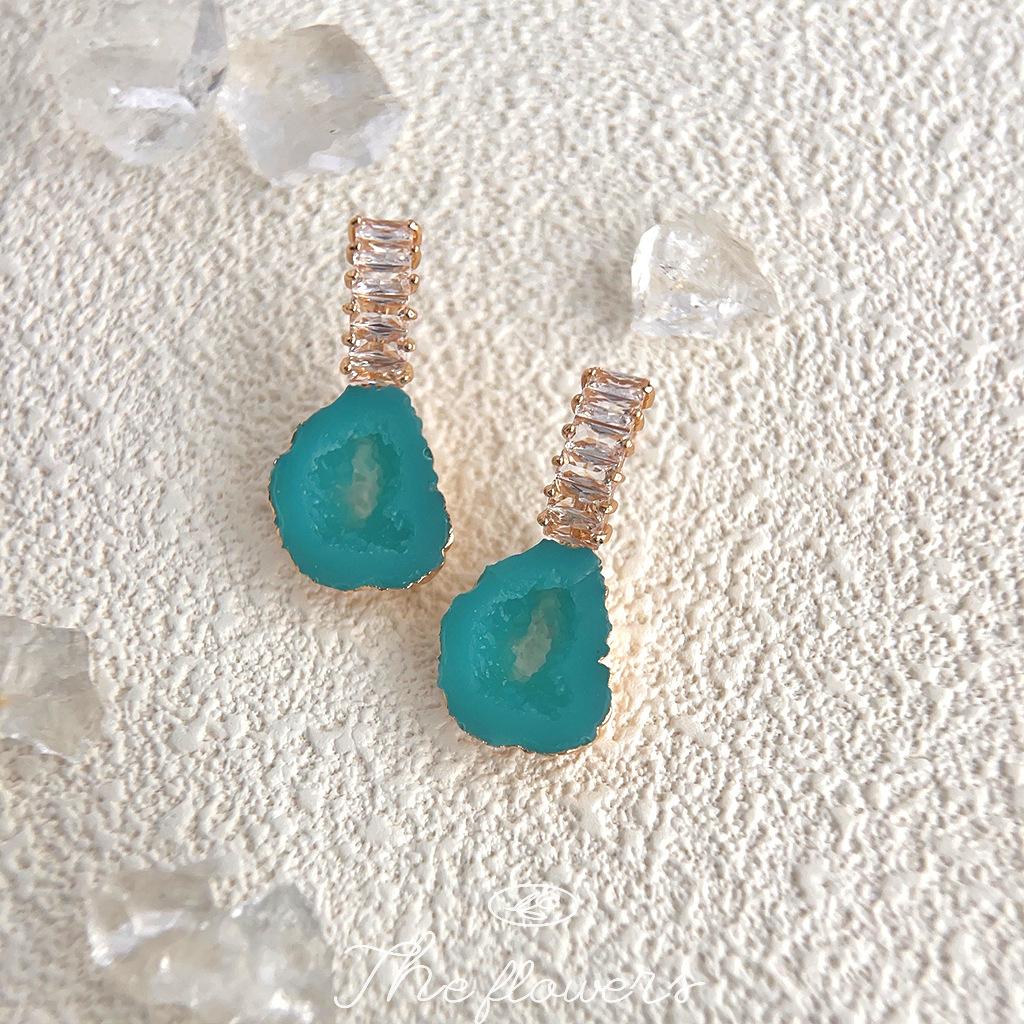 

Серьги Lakelight Ice Blue с микроинкрустацией циркония, изысканный дизайн, этнический темперамент, серьги с пещерной текстурой