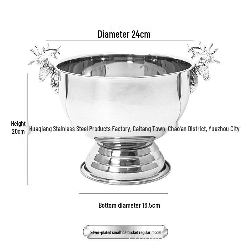 Stainless Steel Luxury Deer Ear Ice Bucket: 304 Ice Basin & Champagne Chiller