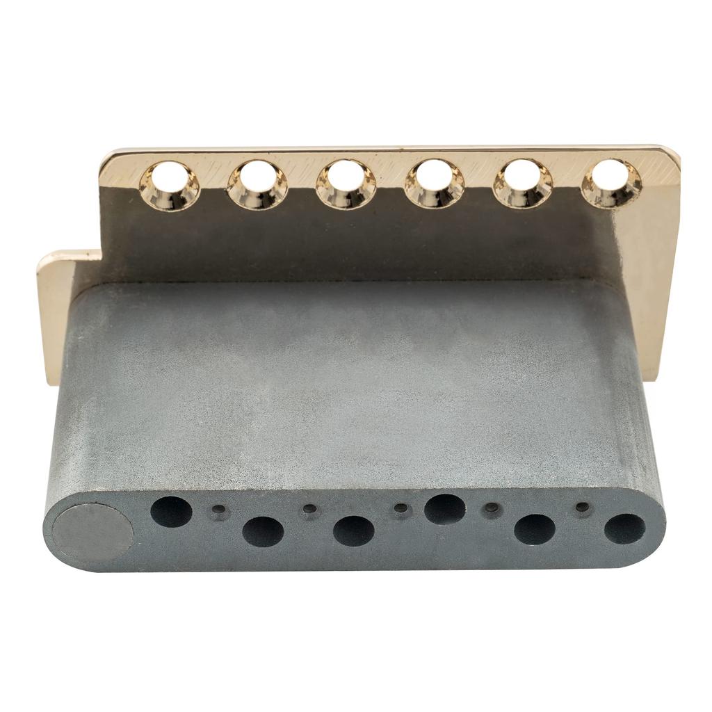 Wilkinson Tremolo Bridge Unit with Vintage Steel Saddles and Full Steel Block for USA Vintage Strat Gold WVC-SB 6-Point Strat/Japanese Guitars,