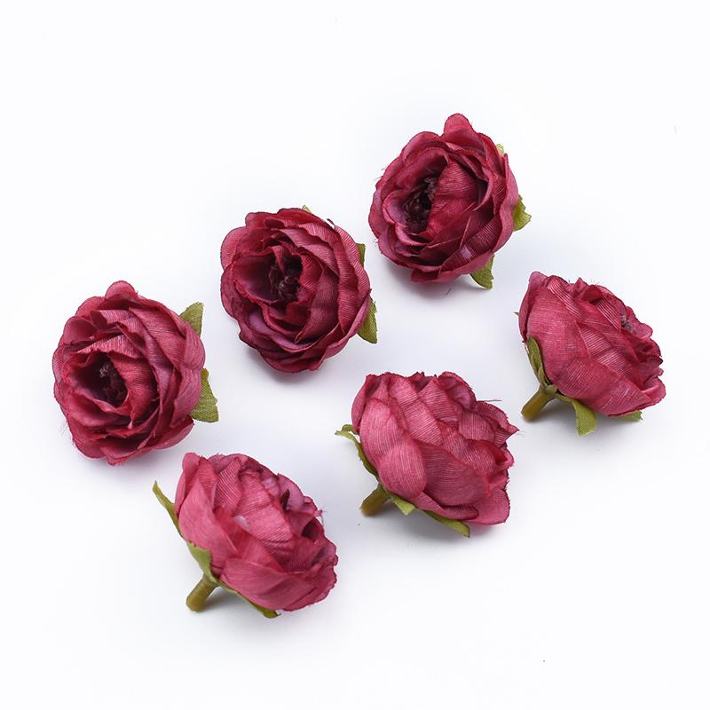 10 Stück Seidenrosen Köpfe Wand DIY Geschenke Süßigkeitenbox Hochzeit Heimdekoration Zubehör Scrapbooking Kunststoff Künstliche Blumen