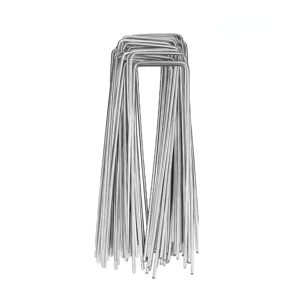 

10-20 шт./уп. Садовый колышек Серебристый Металлический U-образный Садовая скоба Садовый гвоздь для грунта Колышки для фиксации пленки Садовые инструменты для фиксации Колышек для пленки 10pcs