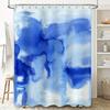 Watercolor Blue Bathtub Shower Curtain Waterproof Fabric for Bathroom Decor Home Decoration Size 69x70 Inches