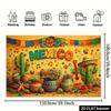 2D flat banner background fabric for a Mexican-themed party with the word "MEXICO" in color in the center