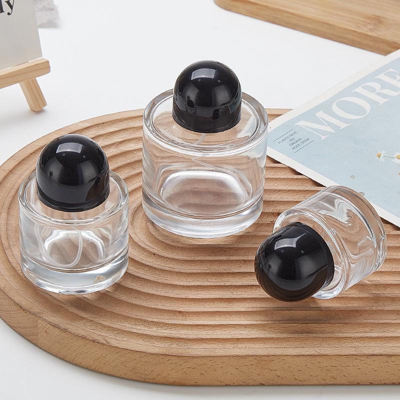 Transparent Glass Perfume Bottles: 30ml Press-type, 50ml Decanting, 100ml Bayonet Spray.