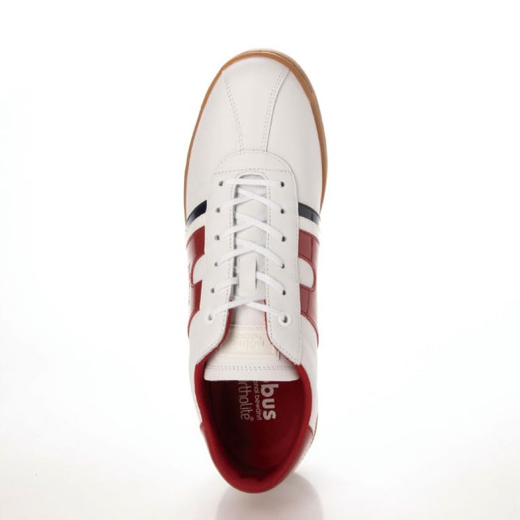 Mobus Leather Genuine Walking Current NEW MUNDEN Japanese Shoe Men's Sneakers, Leather, Sports, Casual, Shoes, Model, (White/Dark Red, Size, Adult,