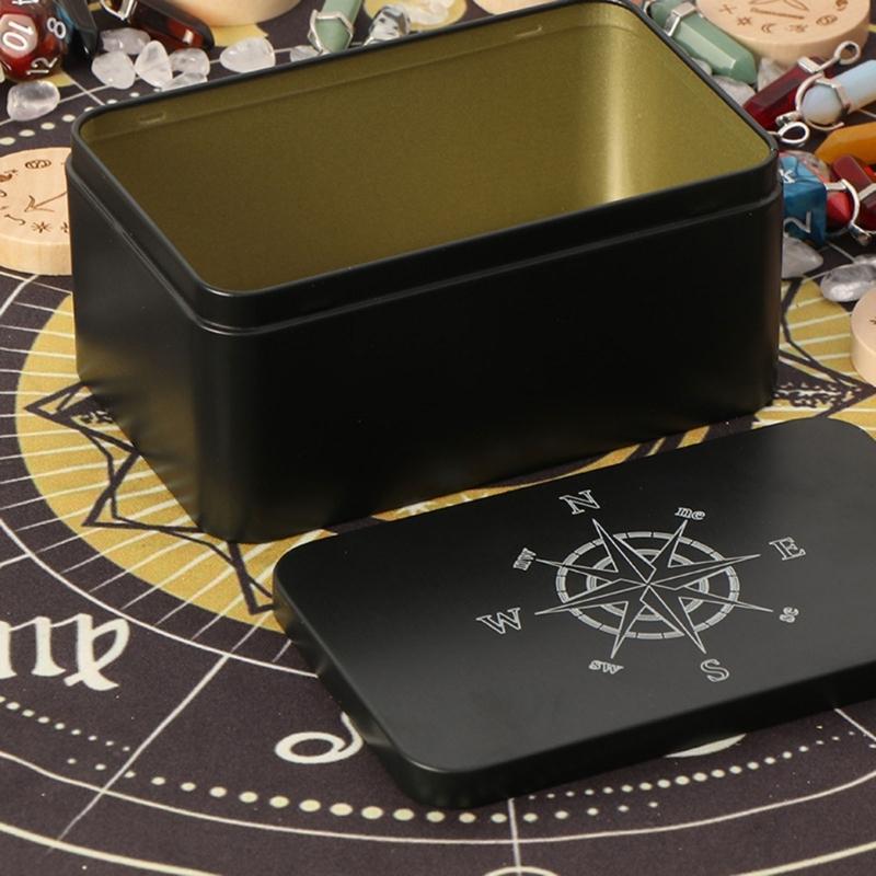 Multipurpose Tarot Cards Storage Box Iron Tarot Card Storage Case Astrologys Trinkets Box Portable Card Container
