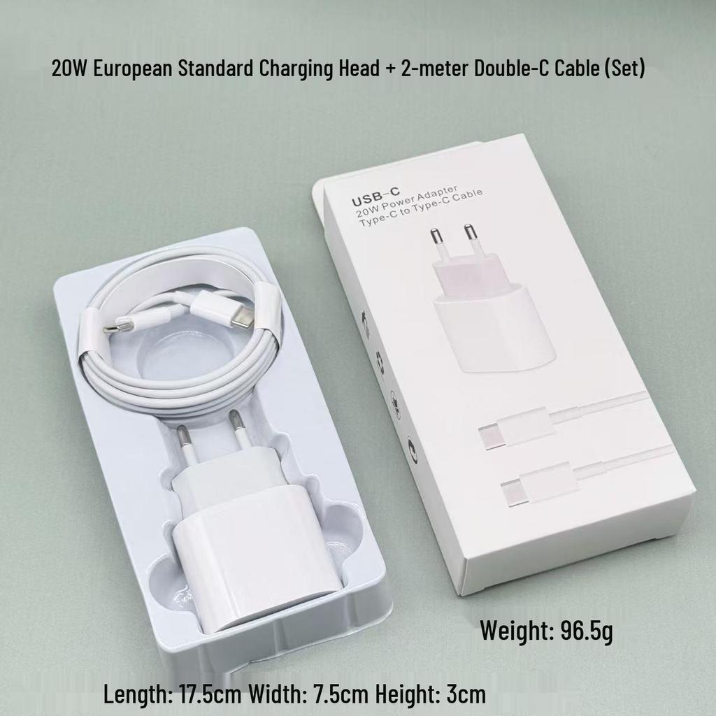PD20W European Fast Charger for iPhone 13/17 & Tablets - 20W CE Certified.