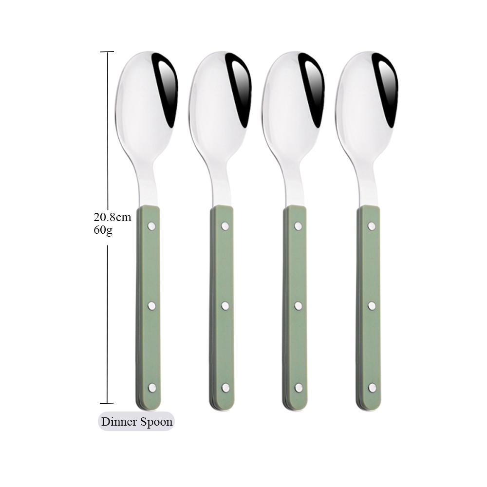 4/16 Stück Acrylgriff Messer Gabel Set Edelstahl Abendessen Besteck Set Grün Silber Westliches Geschirr Heimküche Besteck