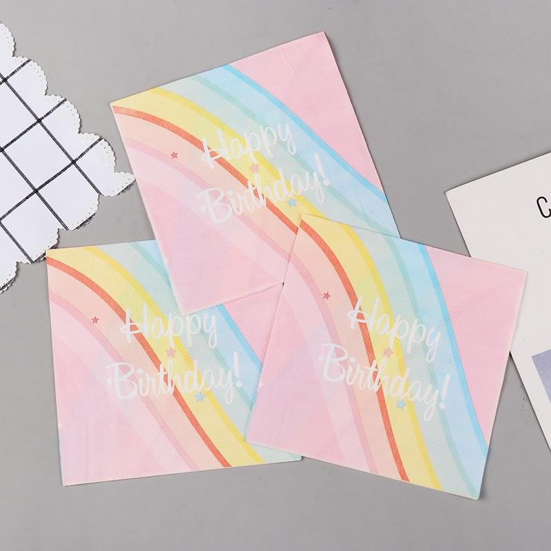 Tovagliolo monouso per feste a doppio strato, 20 pezzi/confezione, motivo "Happy Birthday"