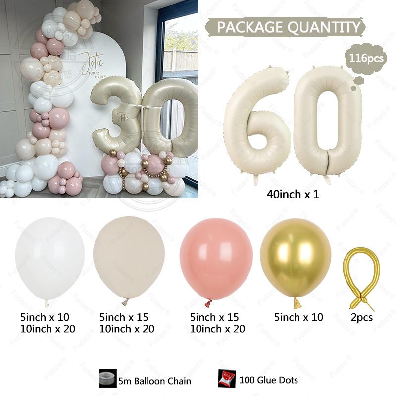 116PCS Arches Balloon Chain Set Birthday Proposal Confession Wedding Opening Party Event Scene Decoration Solid Color Balloon Se