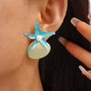 Bohemian Starfish Stud Earrings Conch Starfish Pendant Earrings Shell Drop Earrings  Vacation