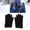 USB Heated Gloves Thicken Detachable Electronic Warming Knitted Gloves for Autumn Winter