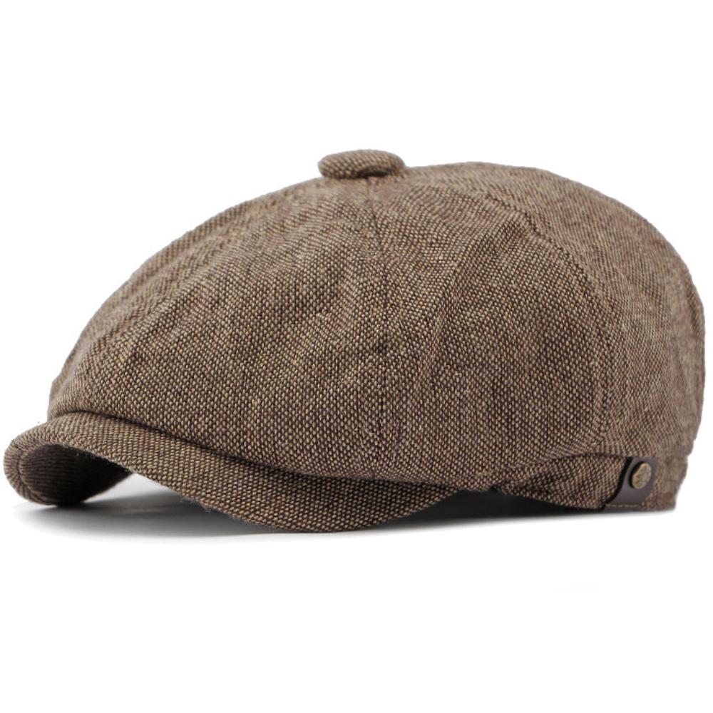 HT4665 Baskenmützen für Herren Damen Künstler Maler Baskenmütze Männlich Weiblich Verstellbar Efeu Flache Kappe Frühling Sommer Leinen Achteckige Baskenmütze
