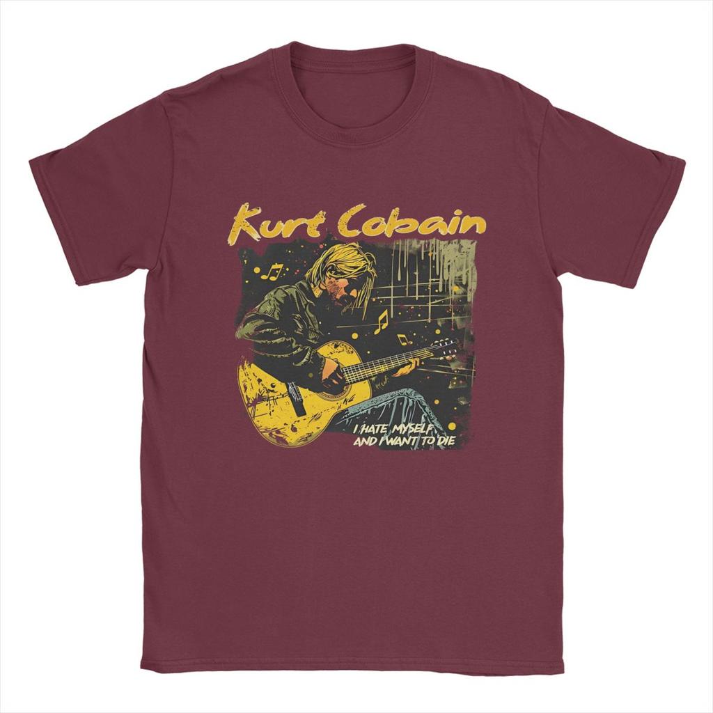 Casual Kurt Cobain T-shirts för män Rund hals Bomulls T-shirt Kortärmad T-shirt Unika toppar