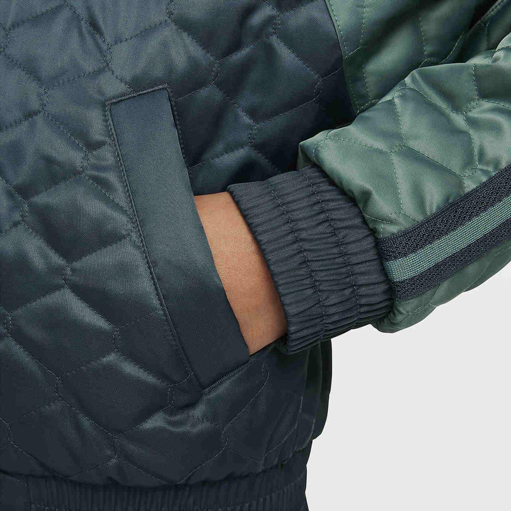 Nike Culture Of Basketball Logo Color Block Long Sleeve Jacket Kids Jackets Deep-Jungle-Green Coastal-Green FV0319-328