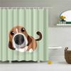 Fabric Shower Curtain Cute Cartoon Hippo Animals Dogs Cats Deer Bath Curtain Waterproof Polyester Bathroom Curtain With Hooks