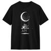 Skeleton Couple Moon Swing Guitar Lover Halloween Rock T-Shirt for Men Funny Cotton Tees Crew Neck Short Sleeve T Shirt