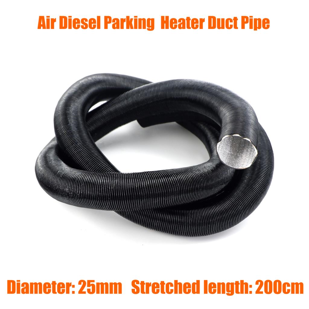 

25mm Diameter Stretched Length 200cm Air Diesel Heater Duct Pipe Tube Hose For Webasto Eberspacher Car Camper VAN Truck