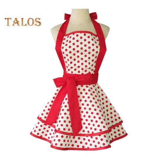 

Винтажный фартук для женщин, кухня, готовка, выпечка, барбекю, гриль, полосы, закрывающие грудь до колена, регулируемый шейный фартук в полоску в горошек, ретро-фартук ко Дню матери красный/белый