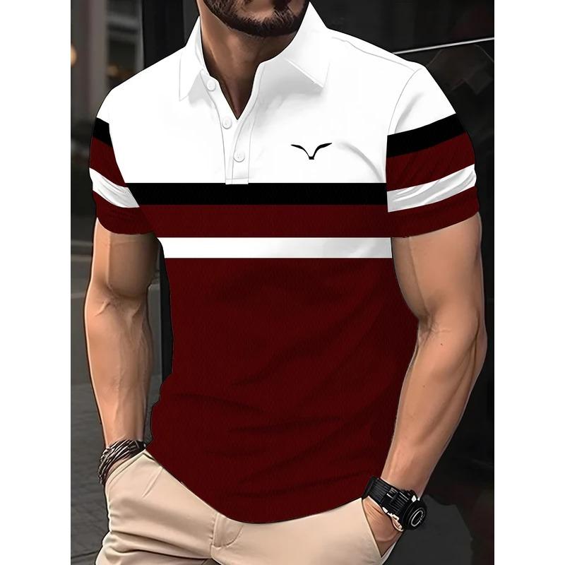 Men's Summer Casual short-sleeved Sports Polo shirt, men's Shirt Button Polo shirt, Logo Lapel Printed Polo shirt, fashionable,