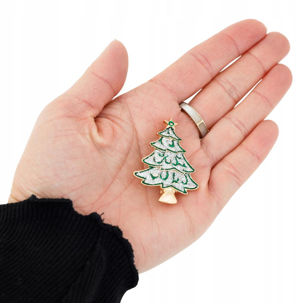 Christmas Tree Brooch - And , Glitter - Pinets