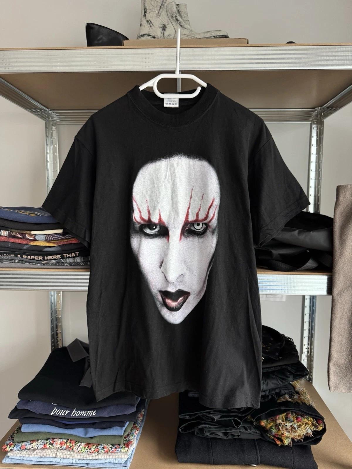 

Винтажная футболка Marilyn Manson Holy Wood Face Панк-рок группа 2000 Мужская Размер M 3XL