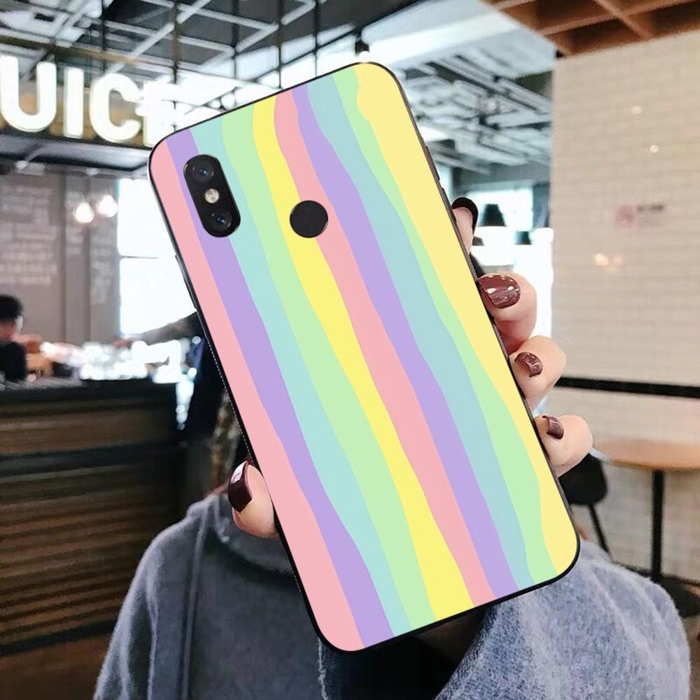 Colorful Rainbow Stripe Phone Case For Xiaomi Mi 5X 8 9 10 11 12 Lite Pro 10T PocoX3pro PocoM3 Note 10 Pro Lite