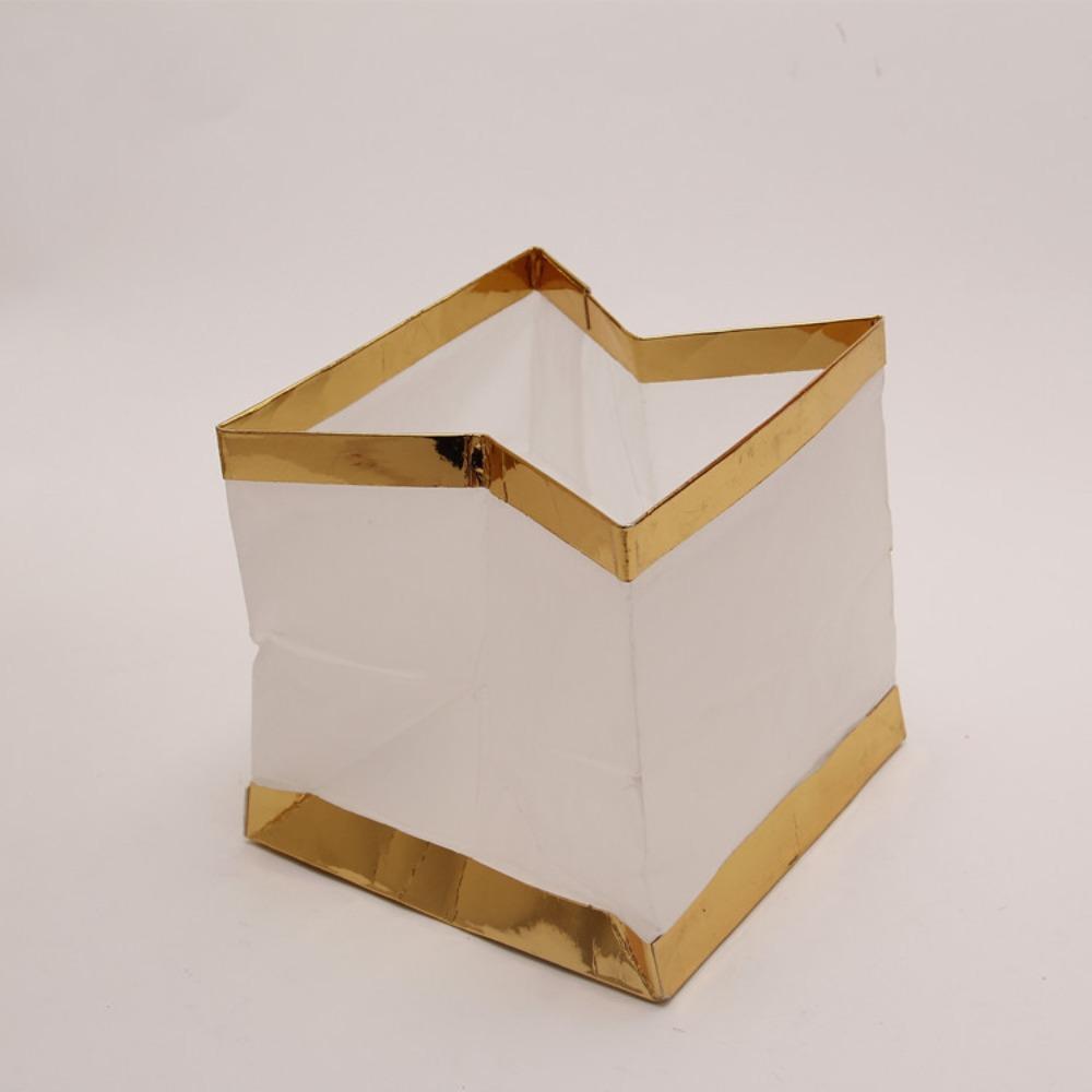 Paper Chinese Paper Lanterns New Biodegradable Gold Edge Floating Box Waterproof Votive Floating Lanterns Event
