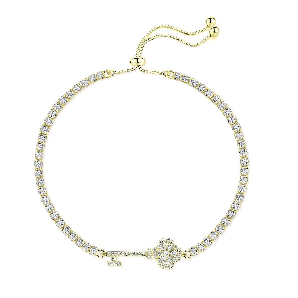 

Original Exquisite High-Quality Zircon Key Shaped Color Bracelets Creative Lady Fashion Jewelry Birthday Gifts For Women