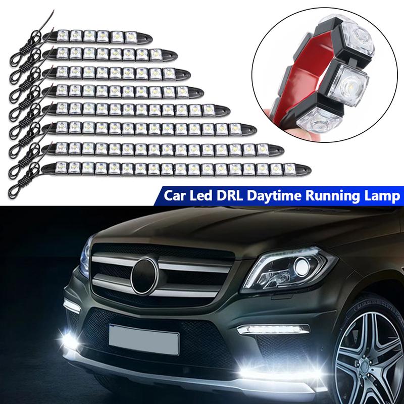 Car LED DRL Daytime Running Lamp White Led Flexibles Waterproof DRL Driving Fog Light Signal DayLight Car Exterior Accessories