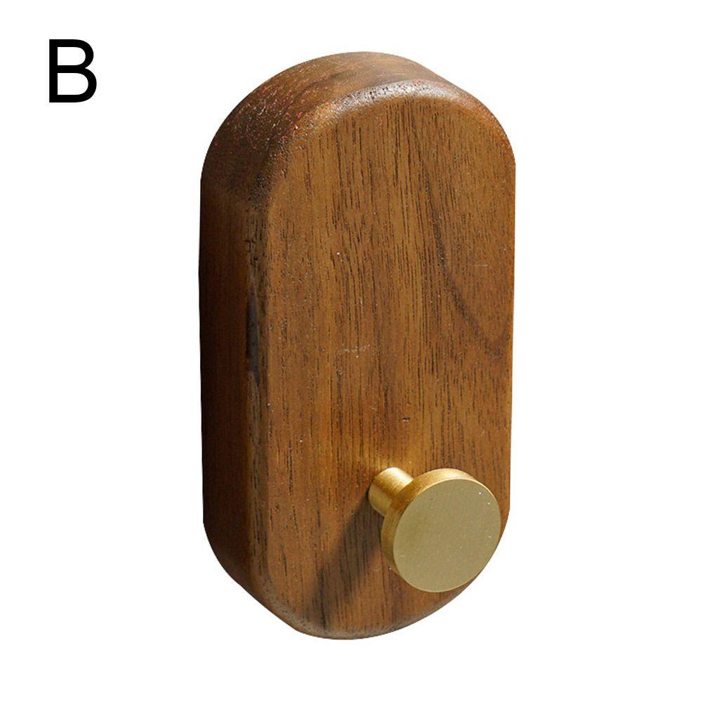 Wall-mounted Punch Solid Wood Wall Hanger Clothes Bag Hat Hanger Shower Hook Robe Hook