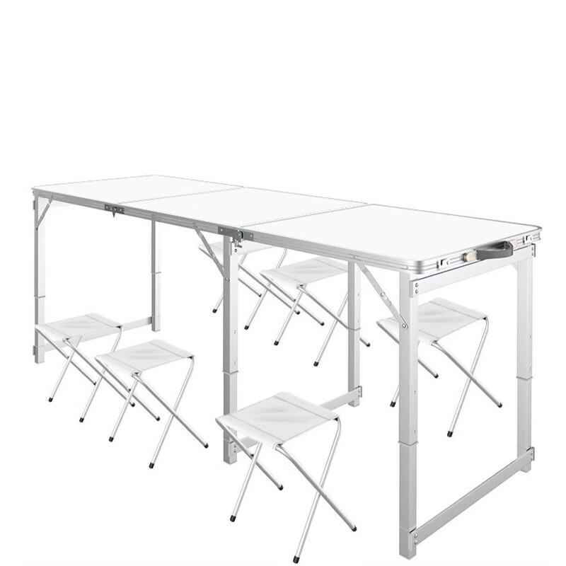 OEING Adjustable Picnic Table Set with 6 Stools