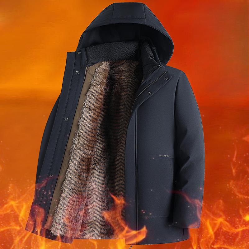 Removable Inner Liner Cotton Jacket, Daddy's Cotton Jacket, Plus Mink Hair Thickened Cotton Jacket, Winter