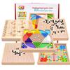 Educational Wooden Game Set: Chess, Ludo, Gomoku, and Checkers