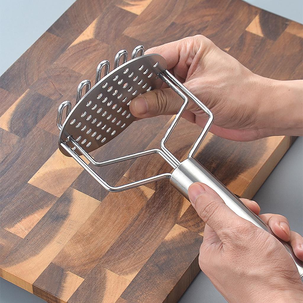 Stainless Steel Potato Press Kitchen Mashed Potatoes Compactor Double Layered Mashed Potato Masher Kitchen Mud Potato Presser